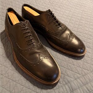 Z Zegna Dark Brown Leather Brogue Derbys
